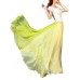 Bohemian Chiffon Contrast Color Patchwork Elastic Waist Pleated Maxi Skirts For Women