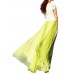 Bohemian Chiffon Contrast Color Patchwork Elastic Waist Pleated Maxi Skirts For Women