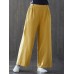 Women Casual Button Wide Leg Full Length Pants