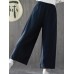 Women Casual Button Wide Leg Full Length Pants
