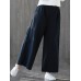 Women Casual Button Wide Leg Full Length Pants