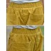 Women Solid Color Big Pocket Elastic Waist Corduroy Pants