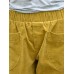 Women Solid Color Big Pocket Elastic Waist Corduroy Pants