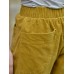 Women Solid Color Big Pocket Elastic Waist Corduroy Pants