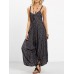 Sexy Women Spaghetti Strap V-Neck Striped Wide Leg Jumpsuit