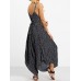 Sexy Women Spaghetti Strap V-Neck Striped Wide Leg Jumpsuit