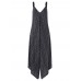 Sexy Women Spaghetti Strap V-Neck Striped Wide Leg Jumpsuit