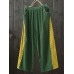 Women Wide Leg Elastic Waist Patchwork Loose Cotton Pants Women Wide Leg Elastic Waist Patchwork Loose Cotton Pants