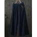 Women Wide Leg Elastic Waist Patchwork Loose Cotton Pants Women Wide Leg Elastic Waist Patchwork Loose Cotton Pants