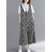 Wide Leg Women Cotton Loose Floral Print Sleeveless Jumpsuit