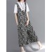 Wide Leg Women Cotton Loose Floral Print Sleeveless Jumpsuit