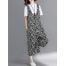 Wide Leg Women Cotton Loose Floral Print Sleeveless Jumpsuit