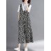 Wide Leg Women Cotton Loose Floral Print Sleeveless Jumpsuit