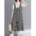 Wide Leg Women Cotton Loose Floral Print Sleeveless Jumpsuit