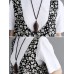 Wide Leg Women Cotton Loose Floral Print Sleeveless Jumpsuit