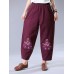 Vintage Women Embroidery High Elastic Waist Pants Vintage Women Embroidery High Elastic Waist Pants