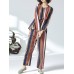 Women Casual Cotton Linen Striped Tops+Pants Set Women Casual Cotton Linen Striped Tops+Pants Set