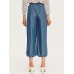 Women Elastic Wasit Pockets Wide Leg Jeans Women Elastic Wasit Pockets Wide Leg Jeans