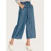Women Elastic Wasit Pockets Wide Leg Jeans Women Elastic Wasit Pockets Wide Leg Jeans