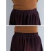 Embroidery Elastic Waist Loose Hem Corduroy Skirts with Pocket
