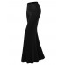 Casual Women Pure Color Stretch Sport Wide Leg Pants Trousers