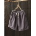 Women Casual Cotton Linen Plain Elastic Waist Shorts Women Casual Cotton Linen Plain Elastic Waist Shorts