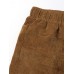 M-5XL Women Casual Pure Color Elastic Waist Corduroy Pants