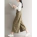 Vintage Women Loose Cototn Linen Elastic Waist Wide Leg Jumpsuit Vintage Women Loose Cototn Linen Elastic Waist Wide Leg Jumpsuit