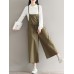 Vintage Women Loose Cototn Linen Elastic Waist Wide Leg Jumpsuit Vintage Women Loose Cototn Linen Elastic Waist Wide Leg Jumpsuit