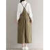 Vintage Women Loose Cototn Linen Elastic Waist Wide Leg Jumpsuit Vintage Women Loose Cototn Linen Elastic Waist Wide Leg Jumpsuit