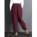 Women Casual Solid Color Elastic Waist Pants With Pocket Women Casual Solid Color Elastic Waist Pants With Pocket