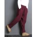 Women Casual Solid Color Elastic Waist Pants With Pocket Women Casual Solid Color Elastic Waist Pants With Pocket