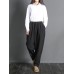 Women Casual Solid Color Elastic Waist Pants With Pocket Women Casual Solid Color Elastic Waist Pants With Pocket