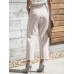 Women High Drawstring Waist Stripe Casual Slim Pants