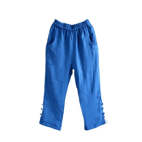 Vintage Women Solid Color Linen Trousers Pants Vintage Women Solid Color Linen Trousers Pants