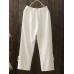 Vintage Women Solid Color Linen Trousers Pants Vintage Women Solid Color Linen Trousers Pants