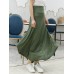 Women Solid Color Irregular Hem Elastic Waist Skirts