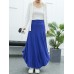 Women Solid Color Irregular Hem Elastic Waist Skirts