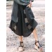 Women Elastic Waist Cotton Linen Irregular Patchwork Pants Women Elastic Waist Cotton Linen Irregular Patchwork Pants