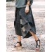 Women Elastic Waist Cotton Linen Irregular Patchwork Pants Women Elastic Waist Cotton Linen Irregular Patchwork Pants