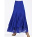 Women Solid Color Layer Irregular Hem Elastic Waist Skirts Women Solid Color Layer Irregular Hem Elastic Waist Skirts