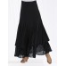 Women Solid Color Layer Irregular Hem Elastic Waist Skirts Women Solid Color Layer Irregular Hem Elastic Waist Skirts