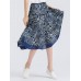 Floral Printed Elastic Waist Midi Swing Skirt For Women