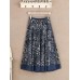 Floral Printed Elastic Waist Midi Swing Skirt For Women