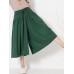 Wide Leg Women Pure Color Cotton Linen Elastic Waist Pants Wide Leg Women Pure Color Cotton Linen Elastic Waist Pants