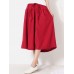 Wide Leg Women Pure Color Cotton Linen Elastic Waist Pants Wide Leg Women Pure Color Cotton Linen Elastic Waist Pants
