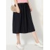 Wide Leg Women Pure Color Cotton Linen Elastic Waist Pants Wide Leg Women Pure Color Cotton Linen Elastic Waist Pants