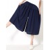 Wide Leg Women Pure Color Cotton Linen Elastic Waist Pants Wide Leg Women Pure Color Cotton Linen Elastic Waist Pants