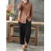 Women Cotton Pockets Elastic Waist Solid Pants Women Cotton Pockets Elastic Waist Solid Pants