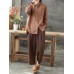 Women Cotton Pockets Elastic Waist Solid Pants Women Cotton Pockets Elastic Waist Solid Pants